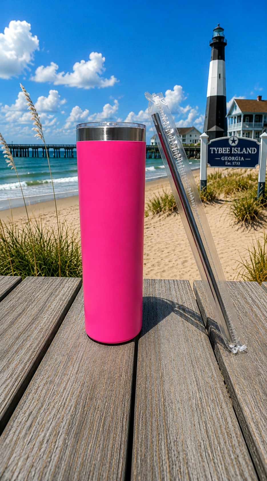 Livin’ on Tybee Time 20 oz Skinny Tumbler