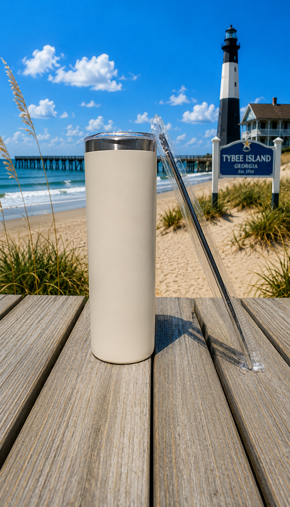 Livin’ on Tybee Time 20 oz Skinny Tumbler